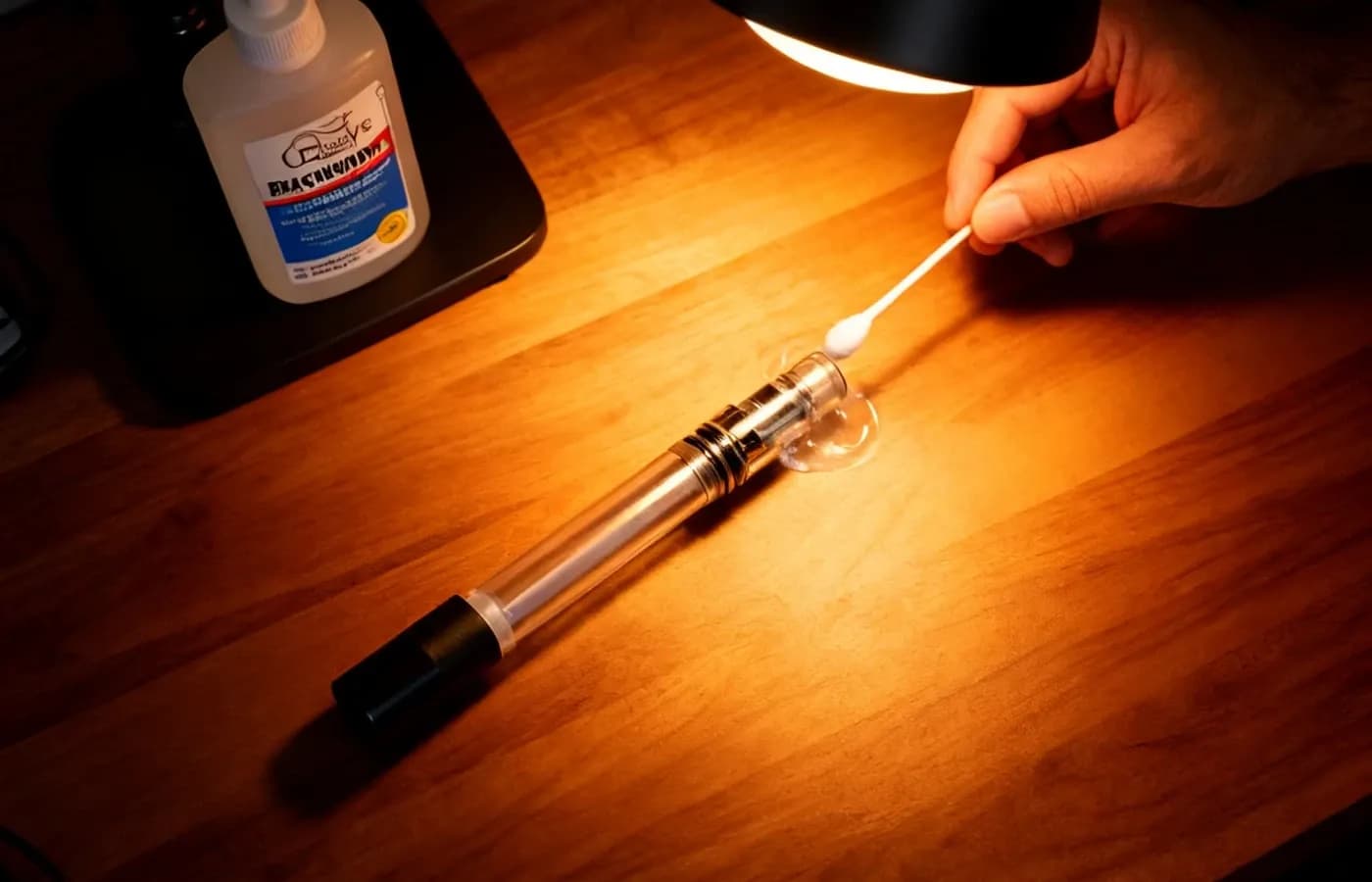 Desktop-Vaporizer Step 4 — Reinigung und Pflege mit Iso 99% und Pinsel-Set