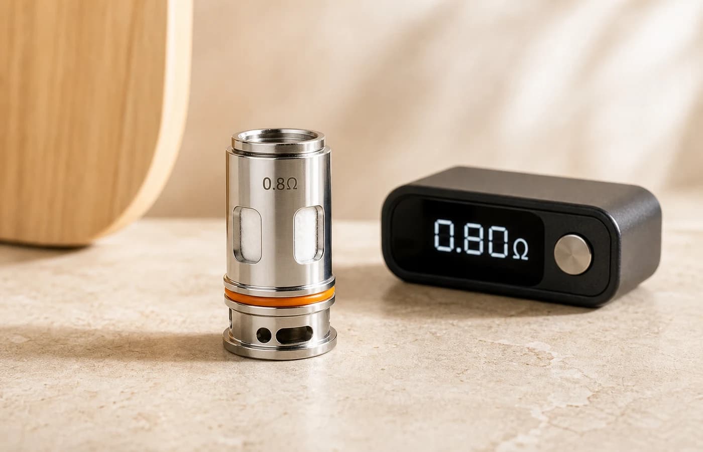 Ohm-Meter zeigt 0.18 Ω, Coil eingespannt