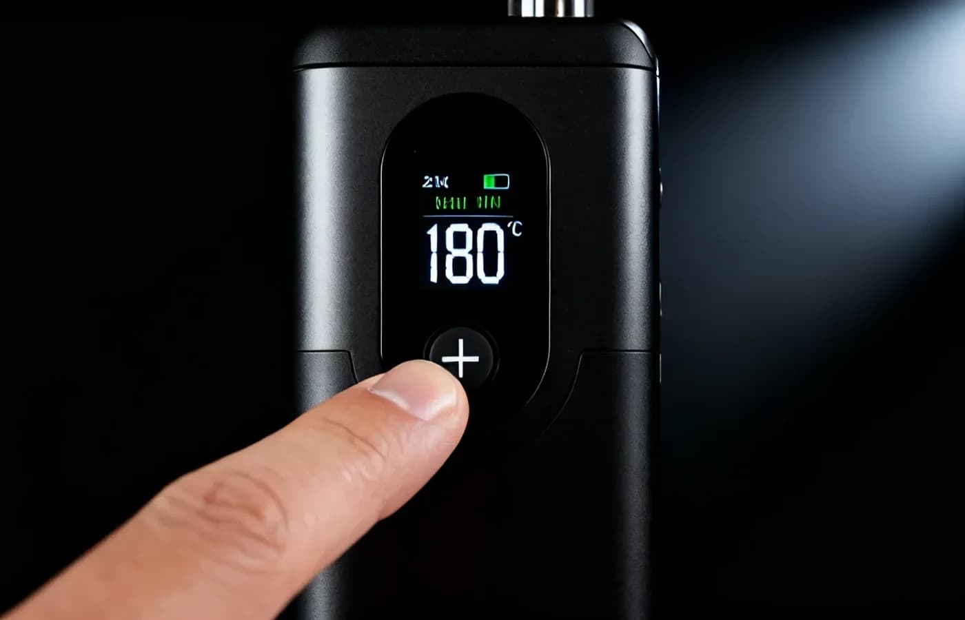 Konzentrat-Vaporizer Step 3 — Temperatur niedrig einstellen 175 Grad für Live Rosin